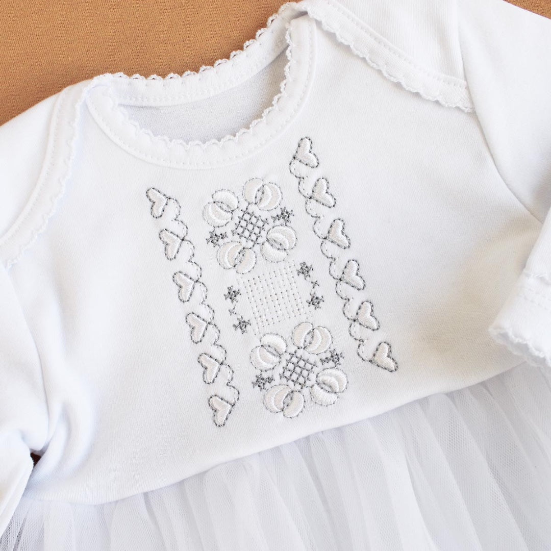 BABY GIRL COSTUME FOR CHRISTENING/ EMBROIDERY IN USA 2024