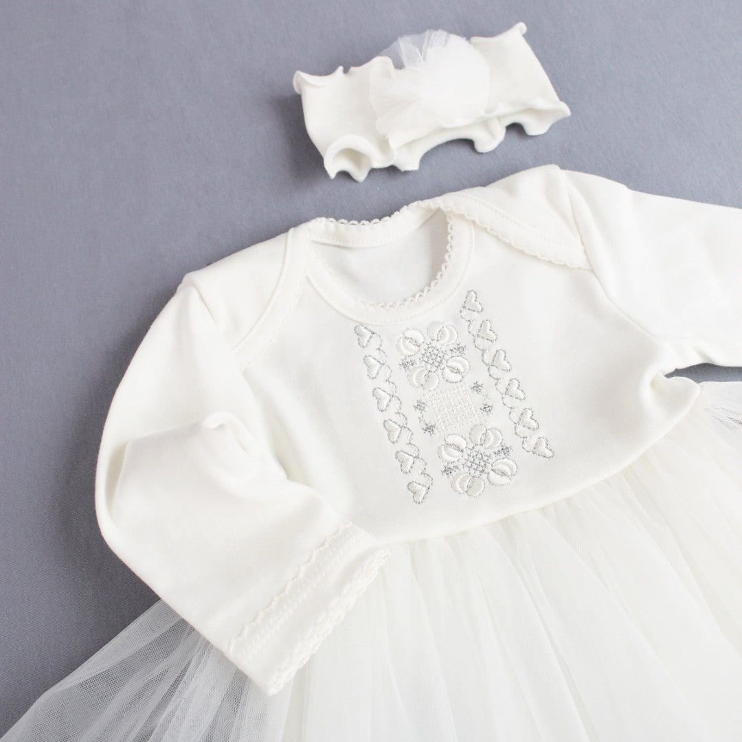 BABY GIRL COSTUME FOR CHRISTENING/ EMBROIDERY IN USA 2024