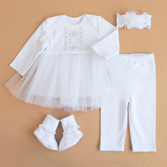 BABY GIRL COSTUME FOR CHRISTENING/ EMBROIDERY IN USA 2024