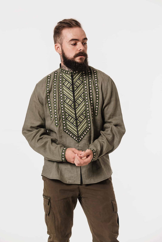 MEN’S VYSHYVANKA IN USA/LIEN EMBROIDERY SHIRT FOR MEN