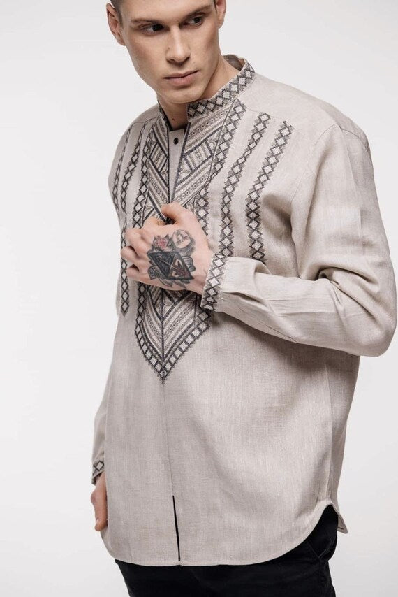 MEN’S VYSHYVANKA IN USA/LIEN EMBROIDERY SHIRT FOR MEN
