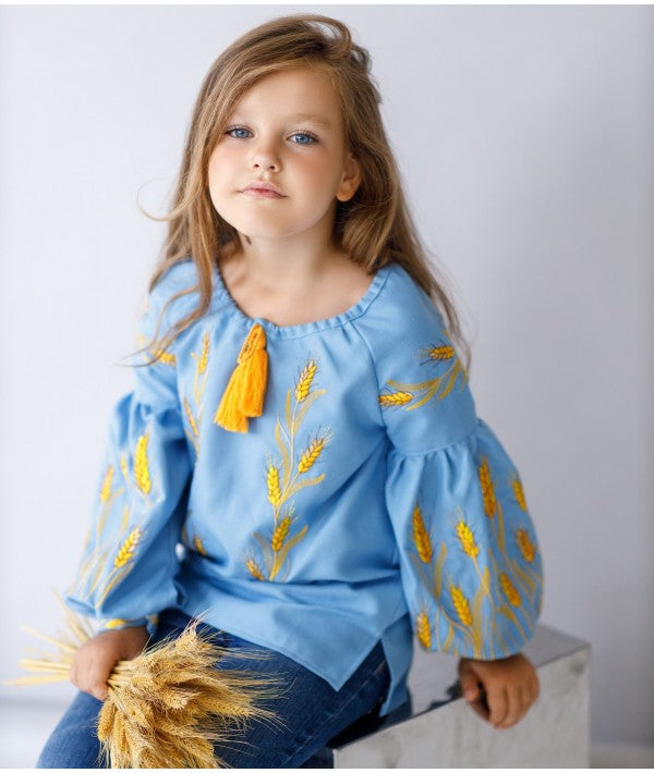 EMBROIDERY VYSHYVANKA FOR GIRL/UKRAINIAN EMBROIDERED BLOUSE FOR KIDS