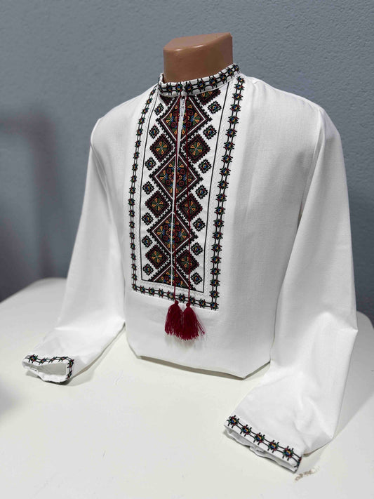 Men’s Embroidered Cotton Vyshyvanka Shirt-Traditional Ukrainian Sorochka